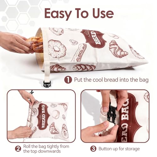 Beeswax Bread Bags，Extra Large 2 Pack- 17"×13" Reusable Sourdough Bread Bags for Homemade Bread