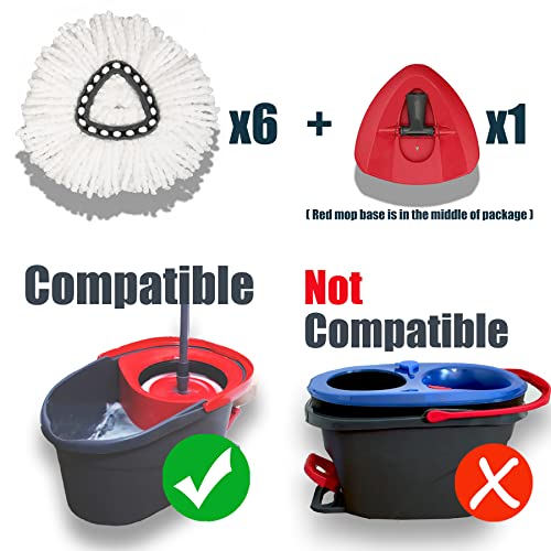 homsis 6+1 Pack Mop Head Replacement Compatible with O Ceda EasyWring Spin Mop Replace Refills for Ocedar, Deep Cleaning Machine Washable and Easy-to-Replace