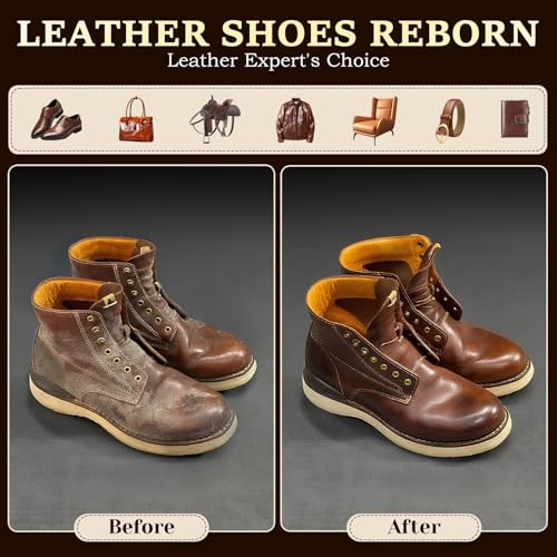 Shoe Shine Kit, Mens Gifts Ideas - 15PCS Shoe Polish Kit with Saddle Soap, Mink Oil, 3 Shoe Polishes, 3 Shoe Brushes and more, All-inclusive Leather Care Kit for Leather Shoe Boot Cleaning and Care