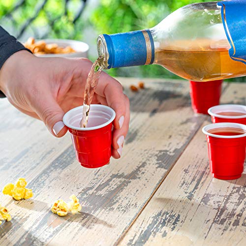 GUSTO [2 oz. - 100 Count Mini Shot Glasses Disposable - Red Jello Shot Cups for Parties and Events (Formerly Comfy Package)