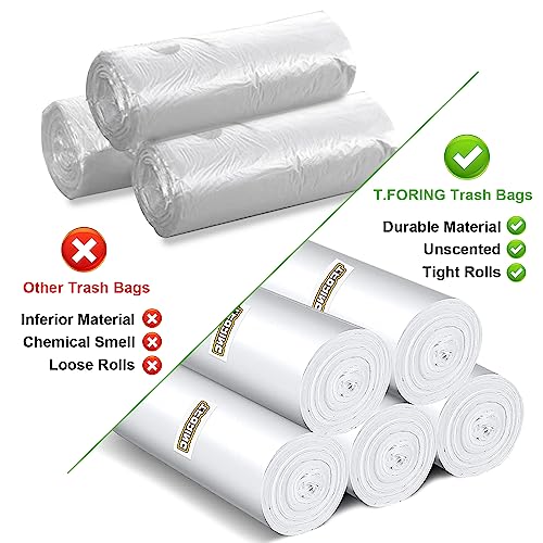 120 Count 8 Gallon Trash Bags Unscented - Thick Clear Medium Garbage bags, 30 Liter Strong Plastic Wastebasket Can Liners for Kitchen Home Bathroom Office