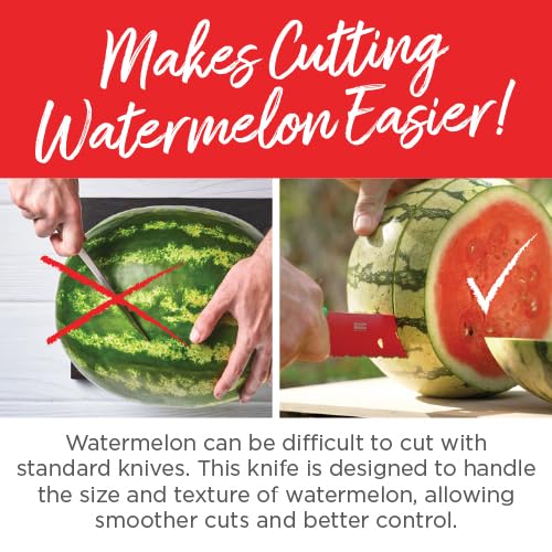 Kuhn Rikon Watermelon Knife, Serrated Fruit Slicer for Watermelon and Large Fruit, Long Blade for Clean Slicing, Easy Cutting Tool