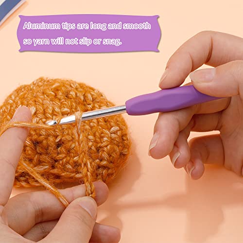 SHWAKK Crochet Hook, 5.0 mm Ergonomic Crochet Hook, Crochet Needles for Arthritic Hands, Knitting Needles with Soft Handle Beginners and Experienced Hobbyists (5.0 mm)