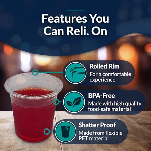 Reli. (110 Count 1 oz Plastic Shot Glasses Disposable | Clear Jello Shot Cups | Mini Plastic Cups for Party, Sauces, Samples | BPA Free, Shatterproof, 1oz Mini Glasses Disposable