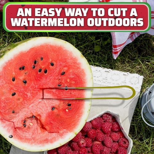 Watermelon Cutter Slicer Tool - Stainless Steel Watermelon Slicer Cutter Tool, Dishwasher Safe, Ergonomic Handle, Rust-Resistant - Curved Shape and Rounded Edges for Safe, Easy Slicing & Serving