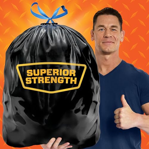 Hefty Strong Extra Large Trash Bags, Black, 33 Gallon, 48 Count