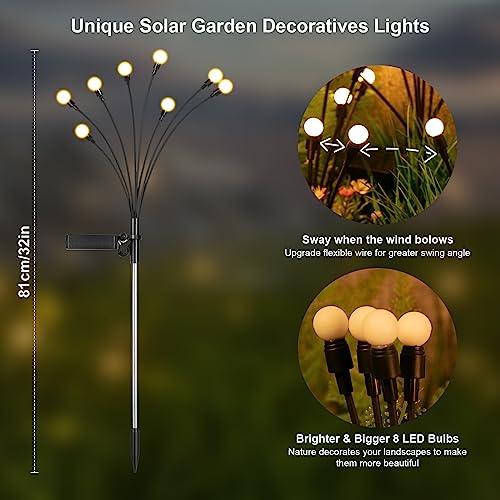 ASMAD Solar Lights Outdoor(4 Pack-32 LEDs),Solar Garden Lights,Fairy Lights