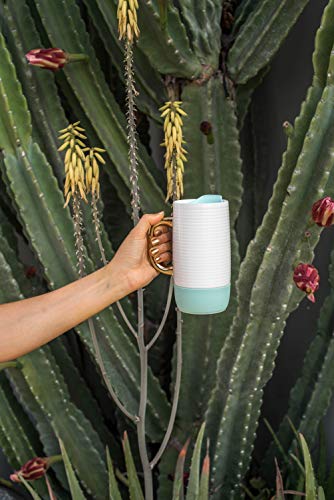 Ello Jane 18oz Ceramic Travel Mug with Handle, Splash-Resistant Slider Lid and Built-in Coaster, Perfect for Coffee and Tea, BPA Free, Dishwasher Safe, Holiday Gift Her Him, Yucca