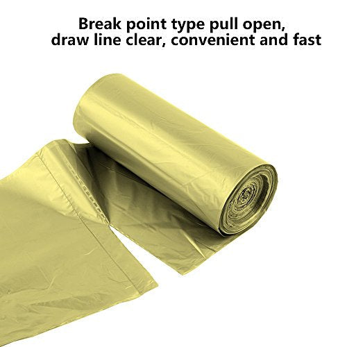 5 Rolls Small Trash Garbage Bags,4 Gallon Strong Thin Material Disposable Kitchen Garbage Bags,Durable Plastic Trash Bags for Office Home Bedroom Garden Waste Bin, 100 Counts (Golden)