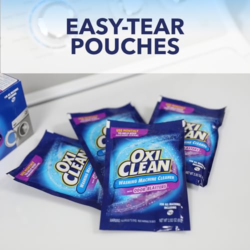 OxiClean Washing Machine Cleaner with Odor Blasters, 4 Count
