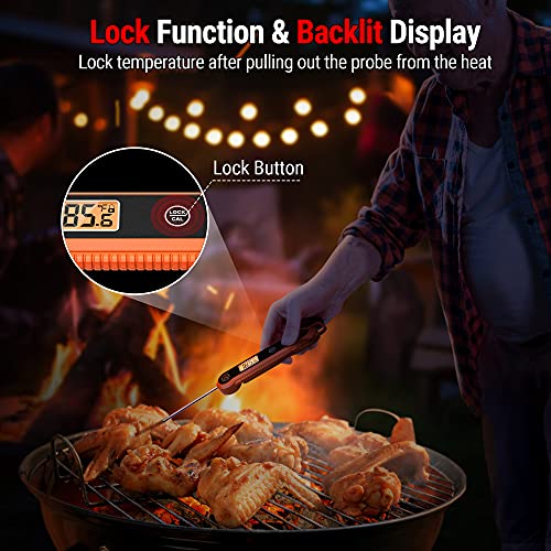 ThermoPro Digital Instant Read Meat Thermometer for Grilling Waterproof Kitchen Food Thermometer with Calibration & Backlight Baking Bread Candy Thermometer Cooking Tools Utensils
