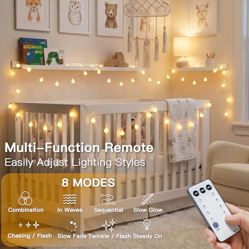 suddus Globe String Lights Indoor, 43 FT 100 Led Fairy Lights Plug in