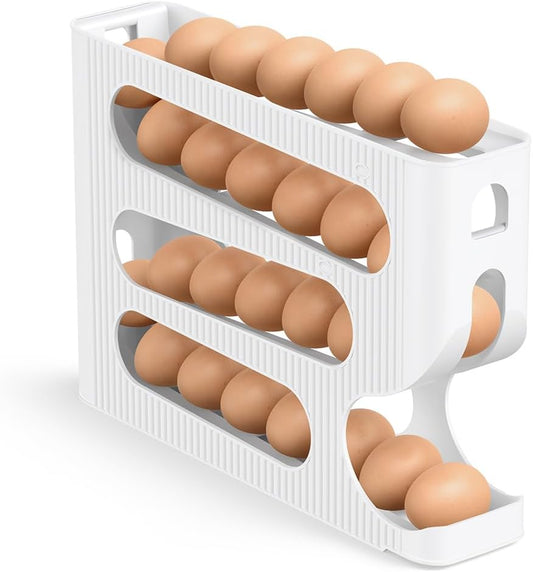Sotfamily Egg Holder for Fridge, Automatic Rolling Egg Dispenser for Refrigerator, Countertop, Kitchen