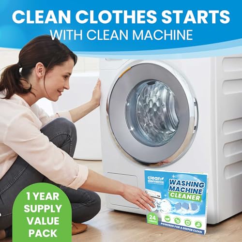 Washing Machine Cleaner Tablets 24 Pack – Deep Cleaning Descaler for HE, Front & Top Load Washers – Septic Safe, Eco-Friendly Freshener, Helps Maintain a Clean Drum – 12 Month Supply
