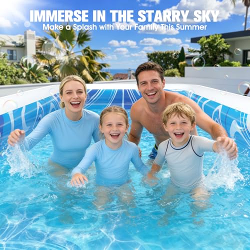 Inflatable Pool with Big Backrest and Seat,Oversized Thickened Large BlowUpPool for Adults,Inflatable Backyard Pools for Adult,Durable Swimming Pools Summer Water Party98 x63