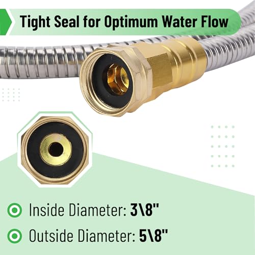 UNCO 10 Feet Stainless Steel No Kink Metal Garden Hose