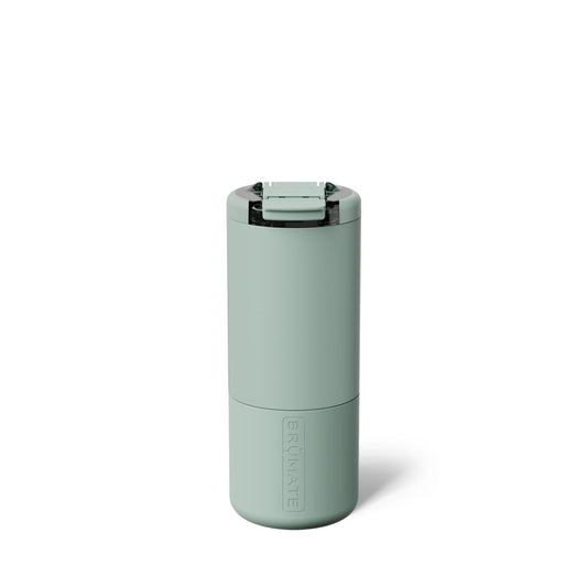 BrüMate Strova 18oz 100% Leakproof Insulated Coffee Mug | Ceramic-Lined Interior | Built-In Silicone Sleeve for Travel | Locking Flip Lid (Sage)