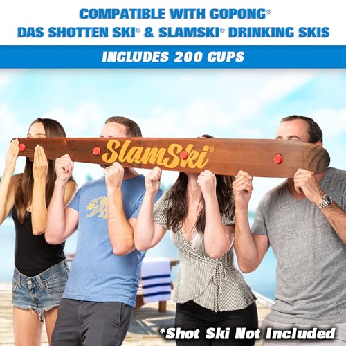 GoBig 200 Pack 2 oz Plastic Shot Cups - Mini 2oz Party Cups, Red