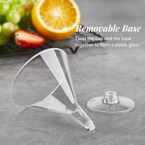 Zezzxu 24 Pack Plastic Martini Glasses 7 Oz Disposable Cocktail Glasses, Tall Mini Martini Glasses Perfect for Fall Halloween Party Birthday Wedding and All Events
