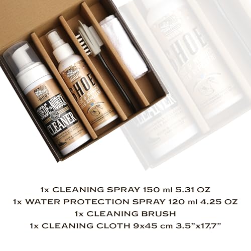 Suede Shoe Cleaner Nubuck Shoe Cleaner and Water Repellent with 4-Side Suede Brush, Microfiber Cloth