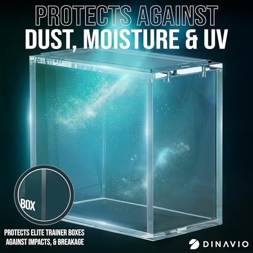 Dinavio Crafthouse Elite Trainer Box Acrylic Display Case Stackable - 8mm + 5mm Ultra Thick Acrylic with N52 Strong Magnets - ETB Case Protector - Compatible with Elite Trainer Boxes