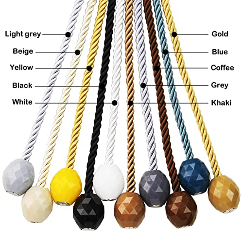 Strong Magnetic Curtain Tiebacks Beige 2 Pack Decorative Tie Backs Outdoor Curtain Rope Tiebacks Elegant Curtain Holdbacks for Drapes