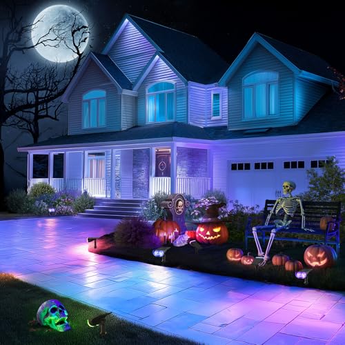 Linkind Halloween Solar Lights Outdoor Spotlight Waterproof RGB 2 Pack