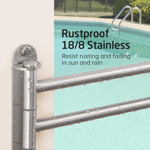 KES Adjustable Swivel Towel Rack 14.5 to 27.5 inch 4-Arm, Swing Out Towel Bar for Bathroom, Swinging Towel Rack for Bath Towels, 18/8 Stainless Steel Brushed Finish, A2107S4L70-2