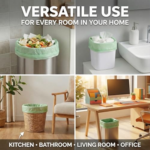 Small Trash Bags 1.2 Gallon: YHEEL Bathroom Trash Bags Unscented Small Garbage Bags Strong Leak-Proof Trash Liners for Office Bedroom - 150 Counts