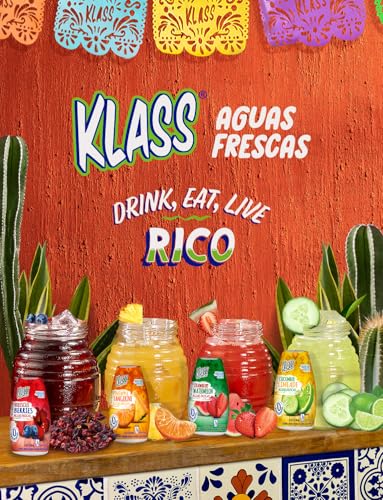 Klass Aguas Frescas | Liquid Water Enhancer | Cucumber-Limeade | Naturally Flavored | Sugar Free | Zero Calories Per Serving | Keto | 4 Bottles, Makes 96 Drinks