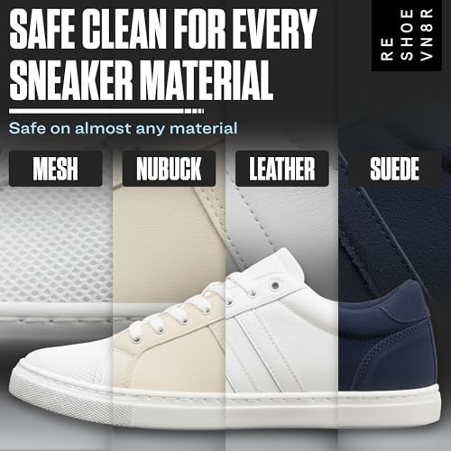 RESHOEVN8R Shoe Cleaning Solution - Sneaker Cleaner & Shoe Care for Canvas, Leather, Mesh, Suede, White, & Nubuck Shoes