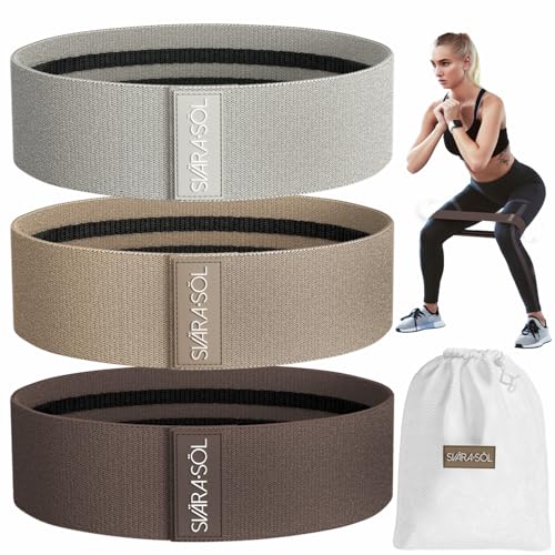 Fabric Resistance Bands Set of 3 for Legs, Glutes, Arms, Booty Bands for Women and Men, Resistance Bands for Working Out, Physical Therapy, Strength Training, Elastic Bands for Exercise