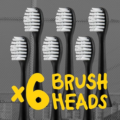 Made By Dentists Sonic X Replacement Heads – 6 Brush Heads (2x3 Packs), Soft Bristles for Kids and Teens, 18 Months Supply, Fits Only Sonic X Electric Toothbrushes