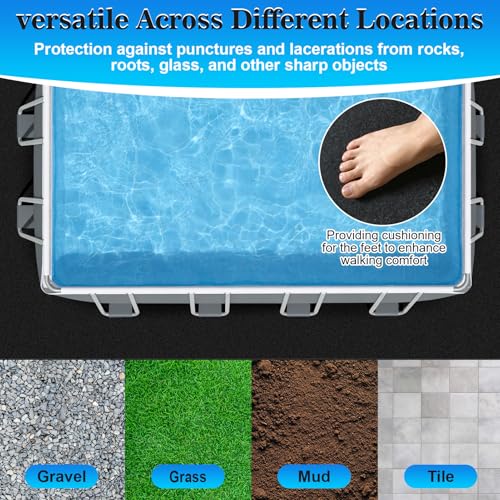 11x7.5ft Rectangular Pool Liner Pad for Above Ground Swimming Pools,Thickened Under Pool Mat Padding,Pools Bottom Liner Protector to Prevent Punctures & Extend Liner Life