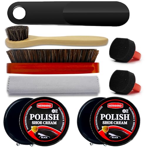 Black Brown Shoe Polish Kit Saddle Soap Mink Oil Shoe Shine Kit Boots Leather Conditioner Cream Wax Care Set