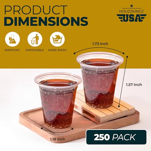 Plastic Shot Glasses Disposable 1.25 Oz – 250 Clear Plastic Shot Glass Cups Bulk for Liquors, Wine Tasting, Jello, Tequila, Mini Small Cocktail Margarita Sample Sauce Cups for Parties and Everyday Use