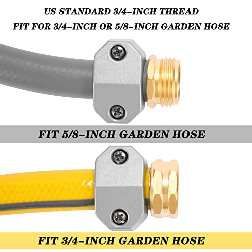 Zinc and Aluminum Male and Female Coupling, Fits All 5/8-Inch and 3/4-Inch Garden Hose Repair Fitting, 2 Pack(Female & Male)