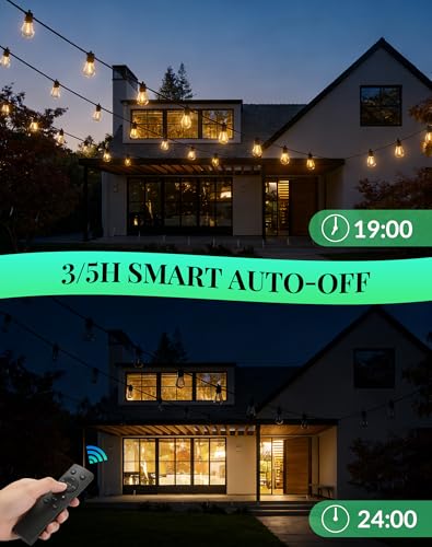 Outdoor String Lights Patio Light - 100Ft Outside Waterproof Dimmable Bulbs