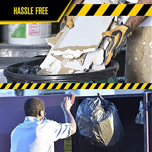 Ultrasac - Heavy Duty Drum Liner, 55-60 Gallon, 2 Mil, 38"x58", Black, 50 Count/w Ties
