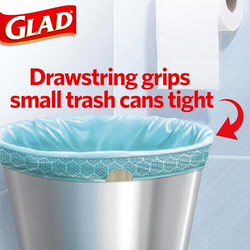 Glad Small Trash Bags 4 Gallon, Febreze Beachside Breeze Garbage Bags, Odor Resistant with Drawstring, 80 Count