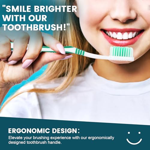 Navona 30 PCS Premium Individually Wrapped Bulk Toothbrush Pack, Disposable Toothbrushes, Kids Toothbrush, Medium Soft Bristle Toothbrushes, Ergonomics Handle, Perfect for Travel Hotel Donation