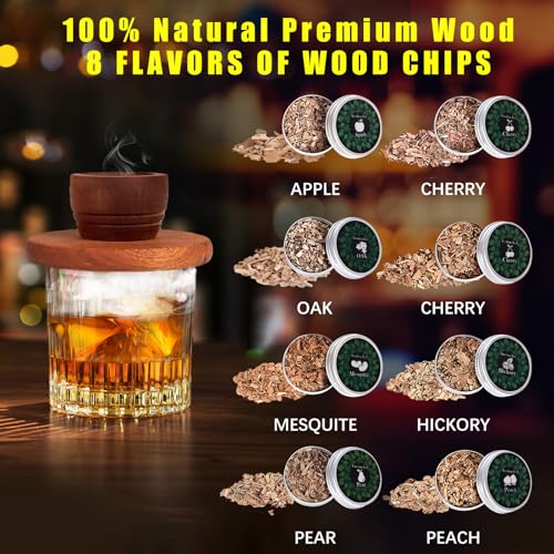 Whiskey Smoker Kit with Torch, Birthday Gifts for Him, Men, Dad, Husband, Cocktail Smoker Infuser Kit Old Fashioned Drink Smoker Kit Fathers Day Bourbon Whiskey Gifts