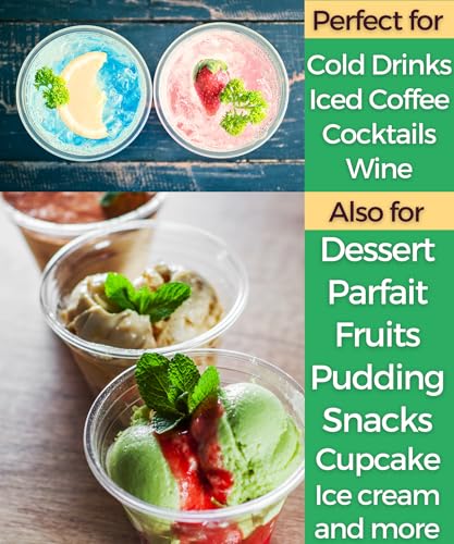 Aatriet 40 Pack 9 oz Clear Plastic Cups, 9oz Clear Disposable Punch Cups Wine Glasses, Sturdy Recylable Small Drinking Cup for Wedding Party, Cocktail Cup, Plastic Tumblers for Cold Drinks