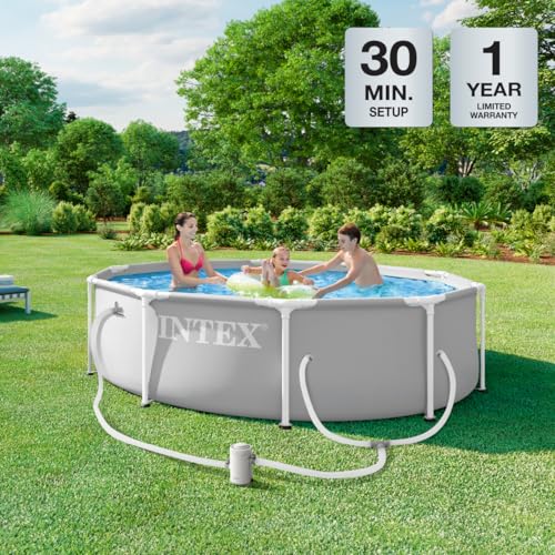 INTEX 26701EP 10Ft X 30In Prism Frame Premium Above Ground Swimming Pool Set with Filter Pump