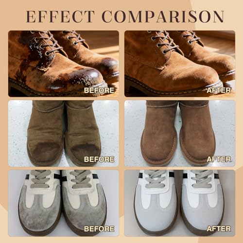 Suede & Nubuck Care Kit for Clog & Sandal, 5-Piece Set with Cleaner, Protector, Suede Brush & Eraser Clean, Microfiber Cloth, Premium Care Kit Protect for Shoes, Boots, Uggs, Jackets, Bags and Apparel