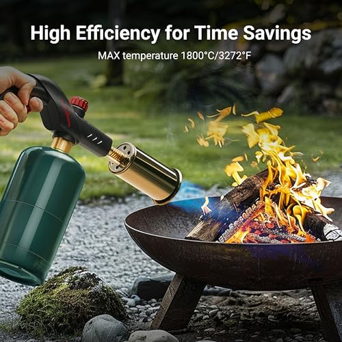 ThermoMaven Powerful Propane Torch, Kitchen Cooking Culinary Torch Lighter, Adjustable Blow Torch for Sous Vide Searing Steak, BBQ, Grill, Campfire Charcoal Starter, Gas Welding Kit(Tank Not Included)