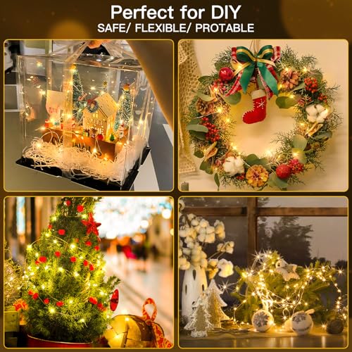 suddus Fairy Lights Battery Operated with Remote, 33ft 100 LED Dimmable Twinkle Lights with Timer, Waterproof Copper Wire String Lights for Bedroom