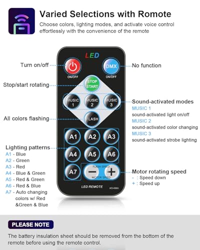 Luditek 2-Pack Sound Activated Party Lights with Remote, Disco Ball Strobe