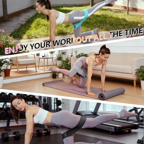 Resistance Bands for Working Out, 4 Levels Exercise Bands for Women & Men, Elastic Workout Band for Physical Therapy, Fabric Booty Band for Gym, Yoga, Pilates, Leg Training