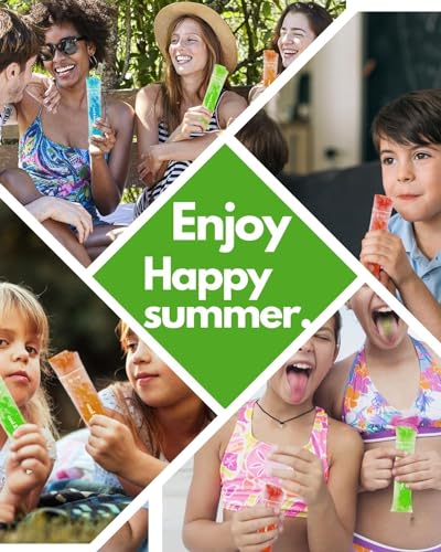 150 Disposable Popsicle Mold Bags with Zip Seals, 8x2" Freezer Tubes for DIY Ice Pops, Yogurt, Juice & Fruit Smoothies - Includes Funnel, BPA-Free, Ice Pop Molds